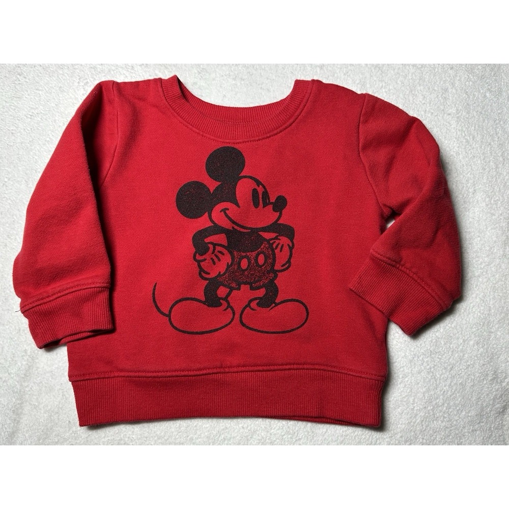 Jumping Bean Softest Fleece Disney Mickey Mouse Sweatshirt Size 12 Months EUC